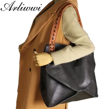Arliwwi Neue Mode Taschen 100% Echtem Leder Handtaschen Große Kapazität Heißer Design Frauen Taschen Multifunktions Schulter Tasche GS02