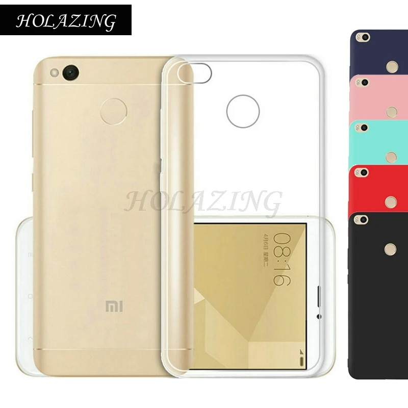 

HOLAZING Clear Transparent TPU Gel Rubber Soft Silicone Case For Xiaomi Redmi 4X 5.0" Slim Protective Skin Cover Redmi4X