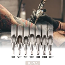 Biomaser 10 шт. профессиональная насадка из нержавеющей стали татутипы 3DT/5DT/8DT/11TD/14DT/18DT для татуировки