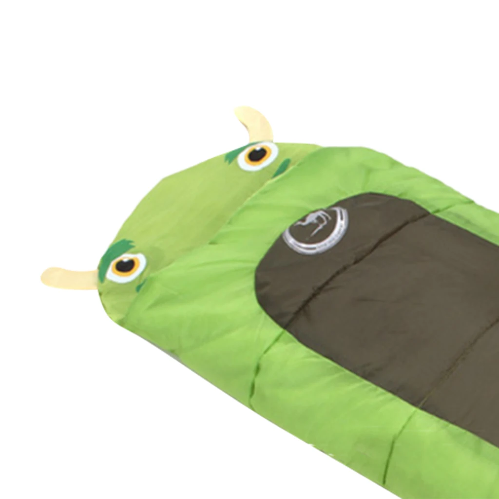 Открытый Кемпинг детский спальный мешок упакованное одеяло с сумкой для хранения Зеленый мультфильм шаблон обеденный перерыв спальный мешок