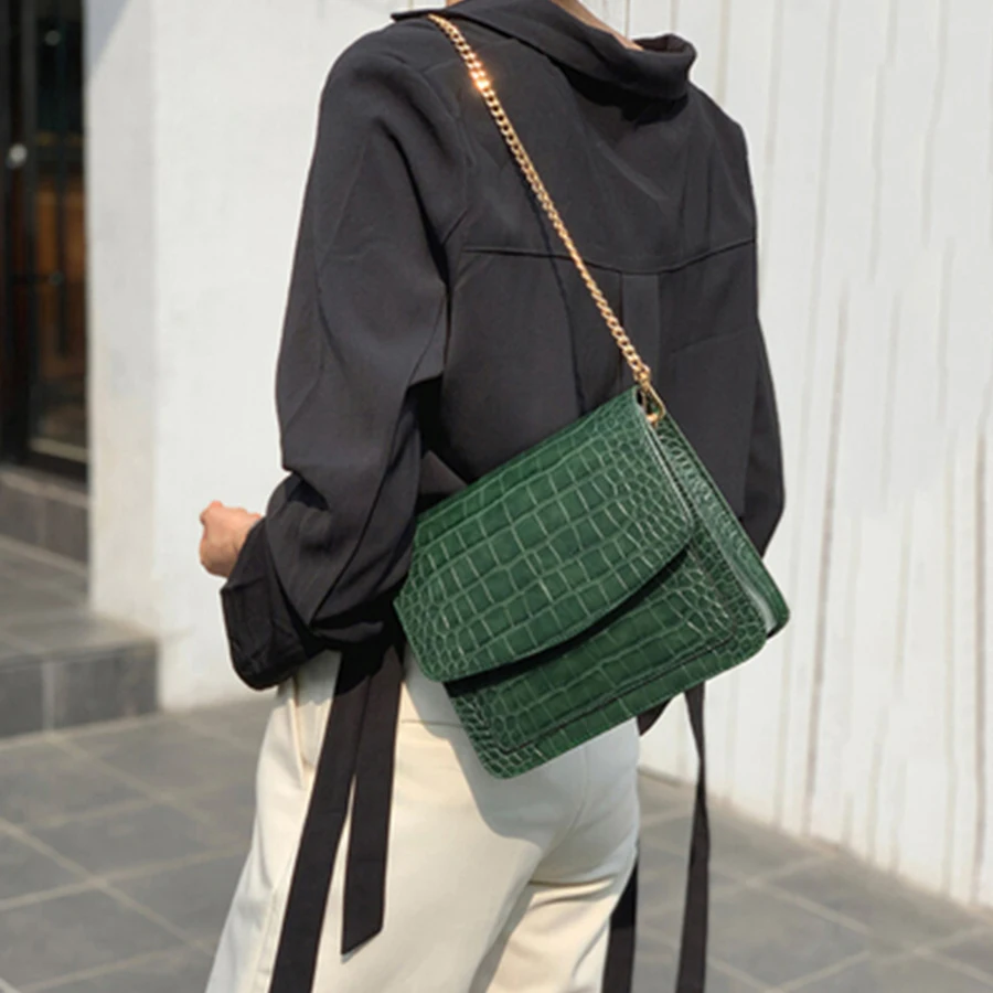 

Vintage Crocodile Women's Crossbody Bags Casual Wild Small Square Bag Women Messenger Bag Pu Leather Ladies Purses Shoulder Bags