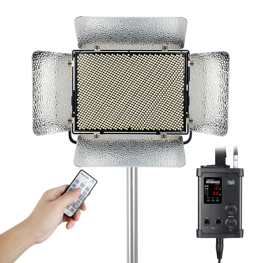 

V-mount Plate Aputure Light Storm LS 1c 1536 SMD Led Video Light Panel Bi-Color 3200K-5500K CRI 95+ with 2.4G Remote Control