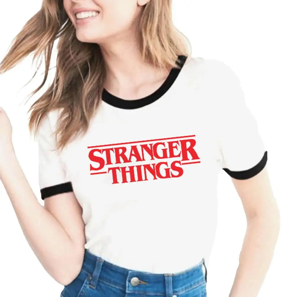 

2019 Fashion Summer Women Straight Things Letters Print T-Shirt Short Sleeve Tee Sports Top