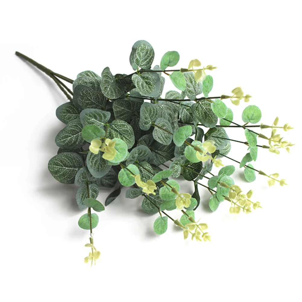 1 Pcs 16 Fork Artificial Simulation Money Leaf Living Room Table Decoration Plastic Flowers Wedding Plant | Дом и сад
