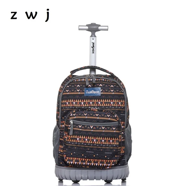Bohemian Lightweight Wheeled Trolley Backpack Straps Cabin Bag Travel