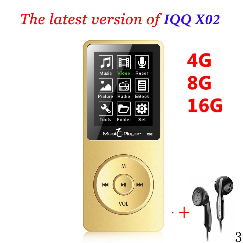 Mini MP3 player 16GB With Built-in Speaker USB MP3 Music Player with speaker mp-3 mp3-player IQQ X02 mp 4 16GB player walkman fm