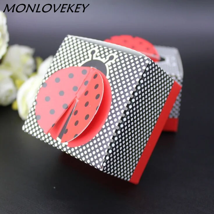 

30pcs/Set Candy Boxes Ladybird Ladybug Style Baby Shower Kids Birthday Party Favors Wedding Gifts Box Souverir Free Shipping