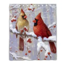 Пользовательские зимние cardinal Birds пользовательские занавески для душа