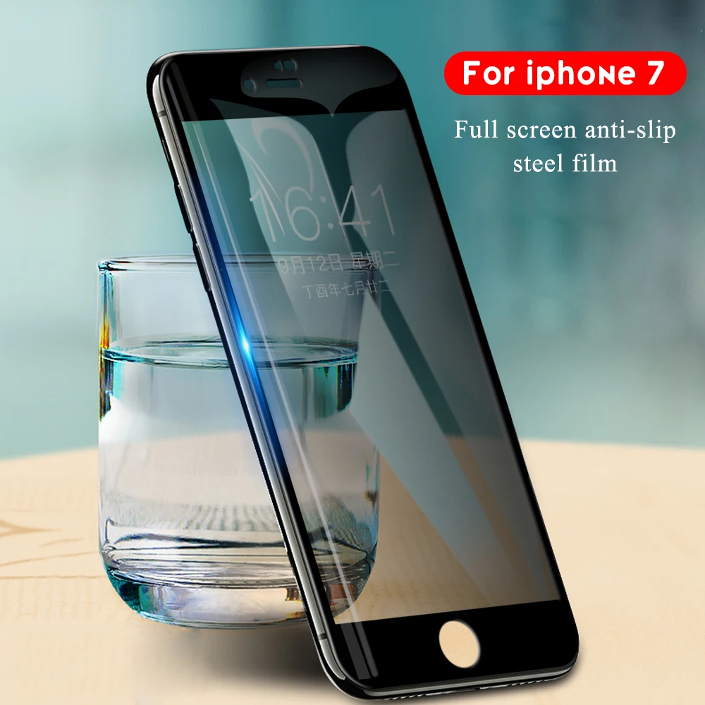 9H изогнутое полное покрытие из закаленного стекла антишпионское для iPhone 6 6S 7 8 Plus
