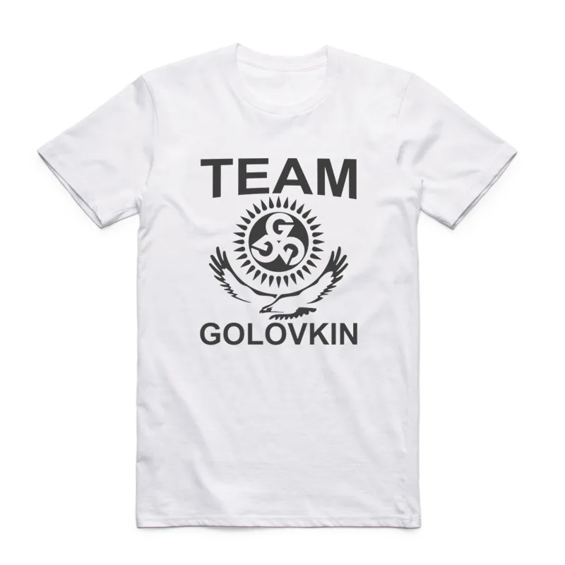 2019 Мужская футболка с принтом Gennady Golovkin GGG Модная белая коротким рукавом и круглым