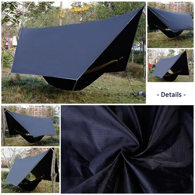 Ultralight Hammock Rain Fly Tent Outdoor Camping Canopy Waterproof Anti-Uv Sun Protection Beach Tent Hammock Sun Shelter Awnin