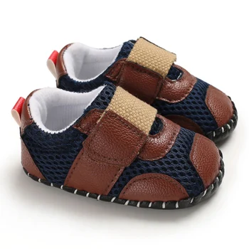 

Spring Autumn Baby Boy Anti-Slip Casual Walking Shoes Patchwork Design Sneakers Soft Soled First Walkers