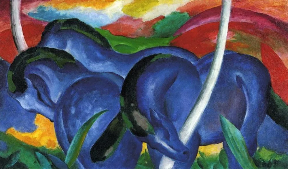 

The Large Blue Horse by Franz Marc oil painting on canvas High quality hand painted abstract modern art reproduction