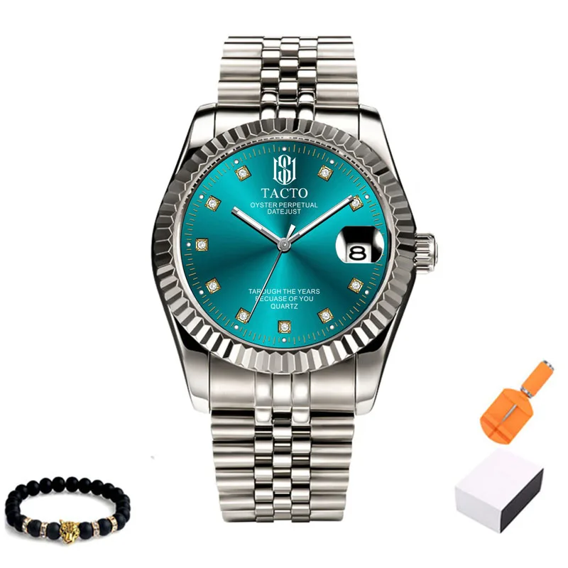 TACTO часы мужские Лидирующий бренд Роскошные полностью стальные военные наручные часы мужские ролевые 50 м водонепроницаемые деловые светящиеся кварцевые часы - Цвет: TA-1-5