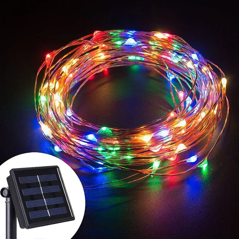 Гирлянда садовая светодиодная на солнечной батарее 8 режимов 10 м 20 м|fairy lights|string