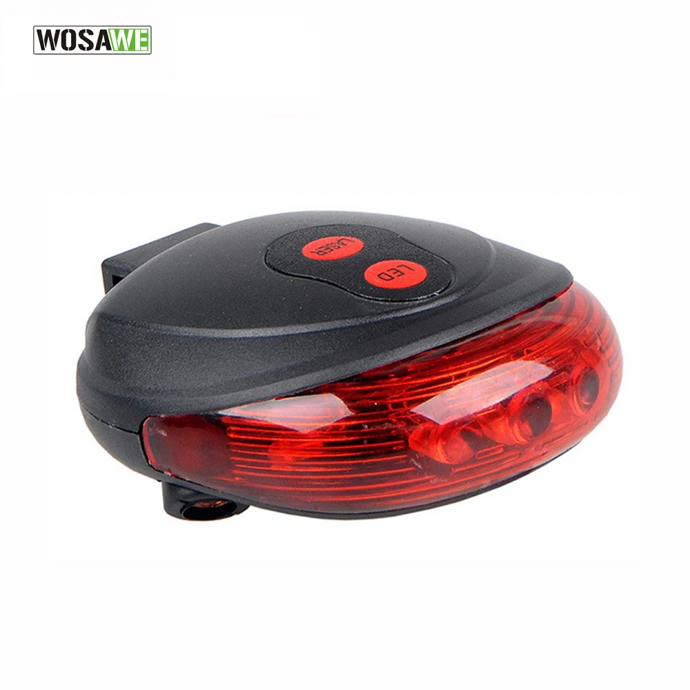 

WOSAWE Bicycle Led Lamp Safety Warning Cycling Rear Light 5 LED Flashing 2 Laser Rear Light Bike Accessories Bicycle Lighting