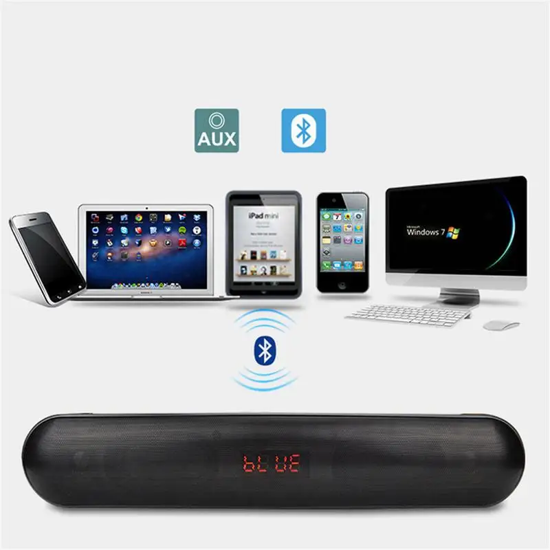 

Soundbar Big Power 10W HIFI Portable Wireless Bluetooth Speaker Audio Stereo Hands-Free TF FM USB Subwoofer Column For Computer