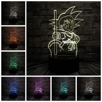 

2019 3D Japan Cartoon Super Goku Monkey USB LED Lamp 7 Dragon Ball Colorful Mood Night Lights Kids Toy Child Bedroom Decor Toy