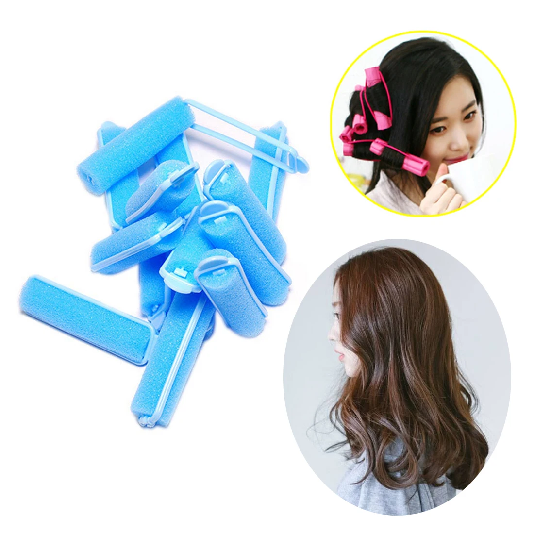 14 Pcs /12pcs/10pcs/8pcs/6pcs Hair Curler Magic Sponge Foam Cushion