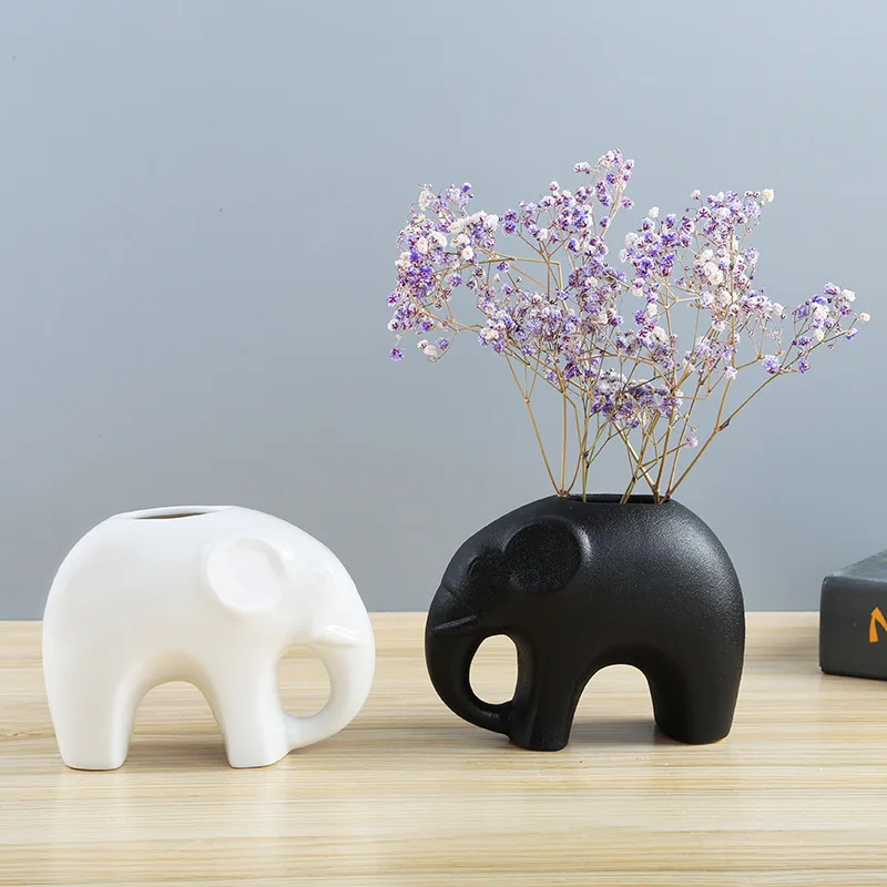 Креативный керамический слон белый фарфор мясистый цветочный горшок ремесла ваза Скандинавское настольное украшение домашнего декора
