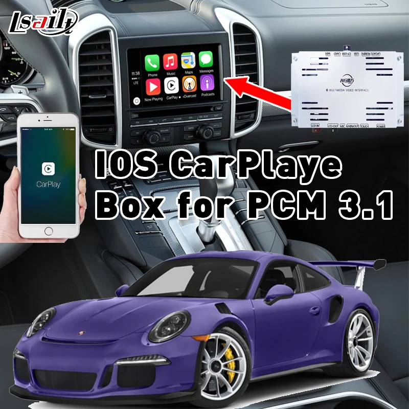Plug & Play apple carplay Box для 2010 2016 Cayenne 911PCM3.1 с командой Waze Siri Mirrorlink взаимное управление|box