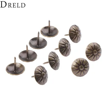 

DRELD 20Pc Antique Decorative Upholstery Nail Jewelry Gift Case Box Sofa Furniture Decorative Tack Stud Pushpin Doornail 17x15mm