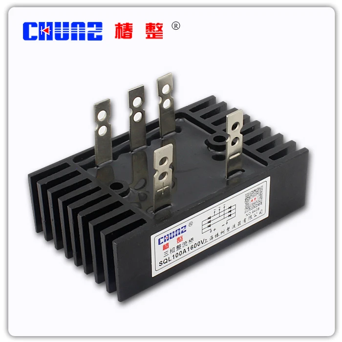 

[BELLA] SQL100A1600V three-phase bridge rectifier bridge rectifier (with high-power radiator) in - --10PCS/LOT