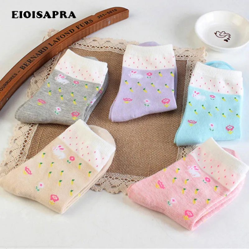 [EIOISAPRA] милые маленькие цветы, яркие цвета, дышащие, повседневные, противоскользящие носки для женщин, студенческий стиль, удобные носки Meias