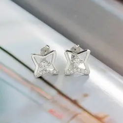 Фирменная Новинка Одежда высшего качества 925 пробы серебро Fine Jewelry Серьги стержня AAA Цирконий Геометрия Серьги для Для женщин Jewelry подарки