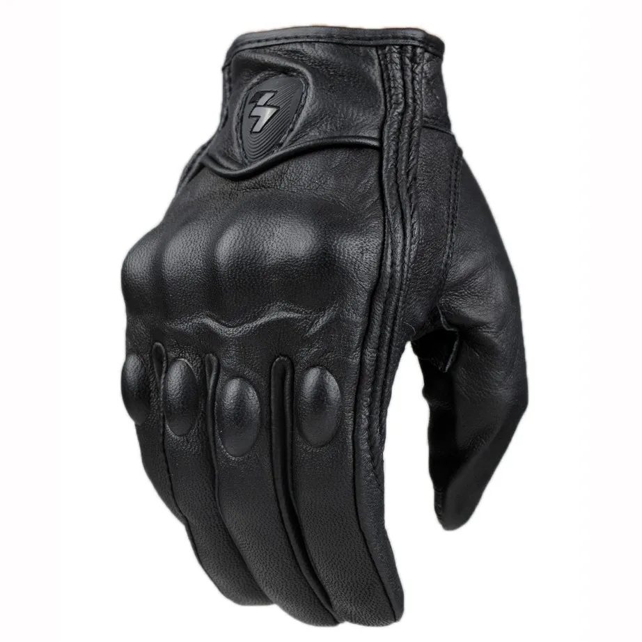 

Retro Perforated and no Perforated Leather Motorcycle Gloves 2 Style Cycling bike Motorbike Protective Gears Motocross Glove