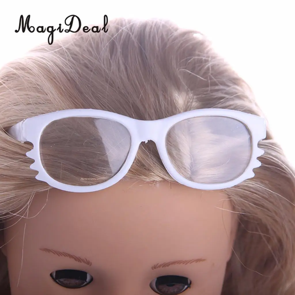 1Pair Cute Doll Glasses Black Eyeglasses Made for 18 inch American Doll My Life Dolls Clothes Accs Children Girls Toy