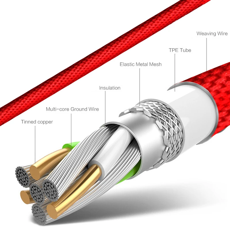 Металлический кабель OLAF usb для зарядки Micro USB зарядный передачи данных провод Samsung