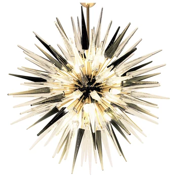 

Midcentury Sputnik Spike Chandelier, Prismatic Elements Restaurant Bar Hanging Light Vintage Industrial Loft iron Home Decor