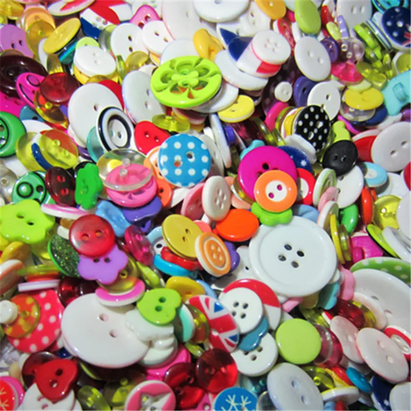 

100PC Random Color Multi Color Resin Buttons for Clothing decroation DIY Button Craft Accesssories