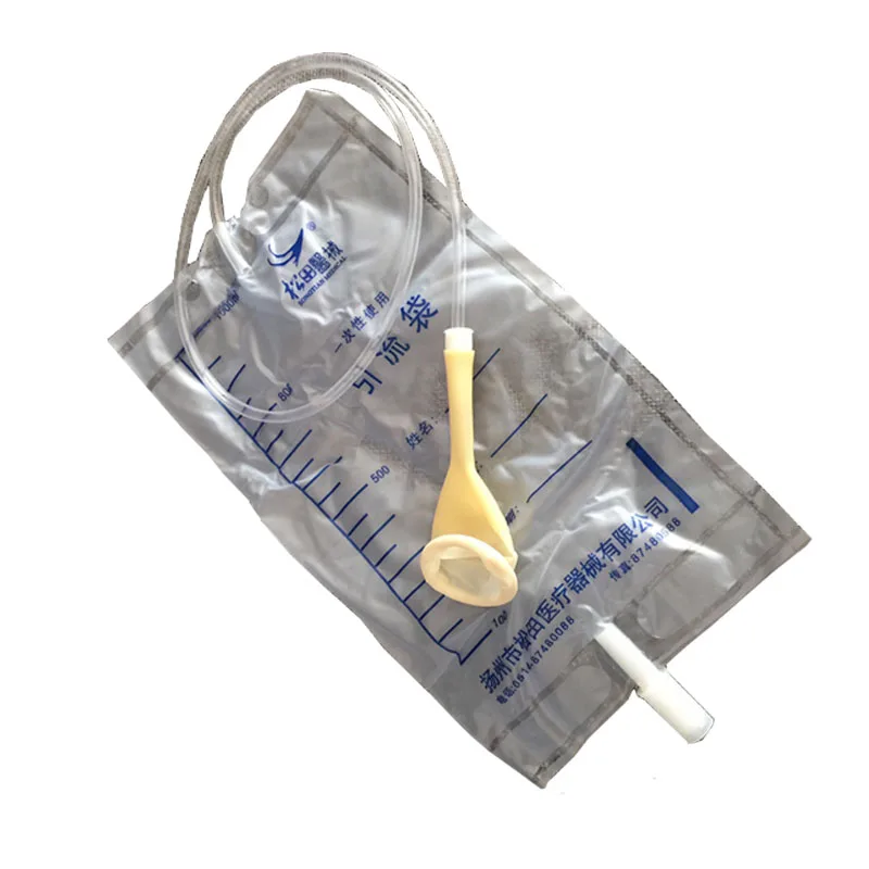 Free Shipping 5 PCS Medical latex sleeve type disposable urine bag Male