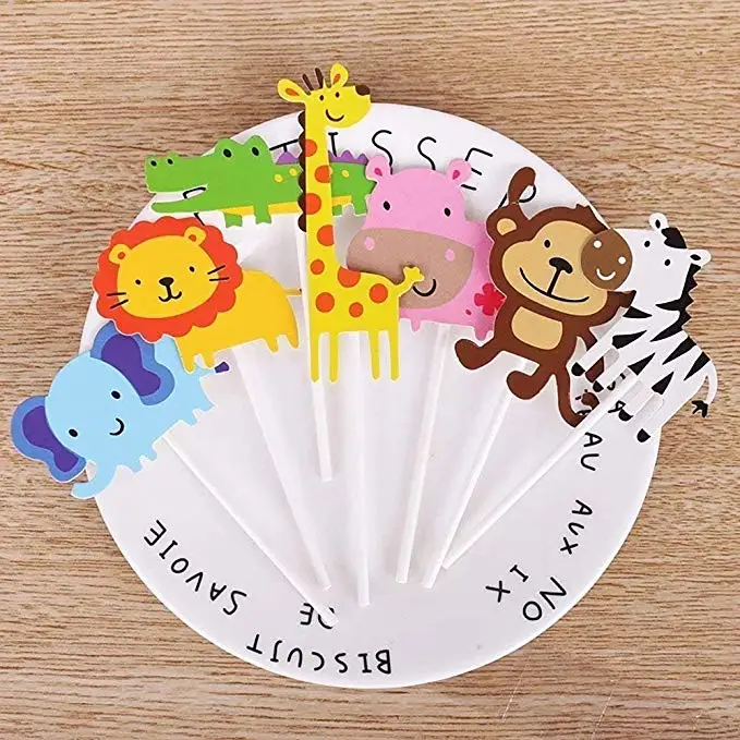 Happy Birthday Banner Animal Lion Cake Topper Kid Birthday Party Ocean Wild Animal Jungle Party Supplies Children's Day Gifts