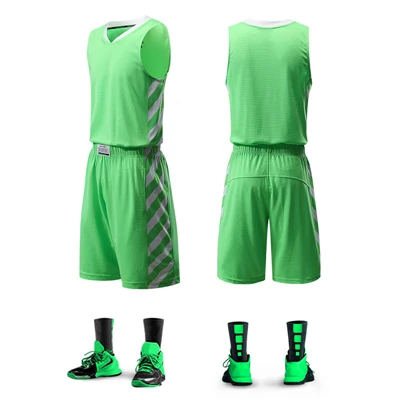 Взрослые баскетбольные майки, набор, пустые командные спортивные комплекты, женские баскетбольные тренировочные костюмы, Мужская баскетбольная одежда, униформа на заказ - Цвет: YQ6021 green
