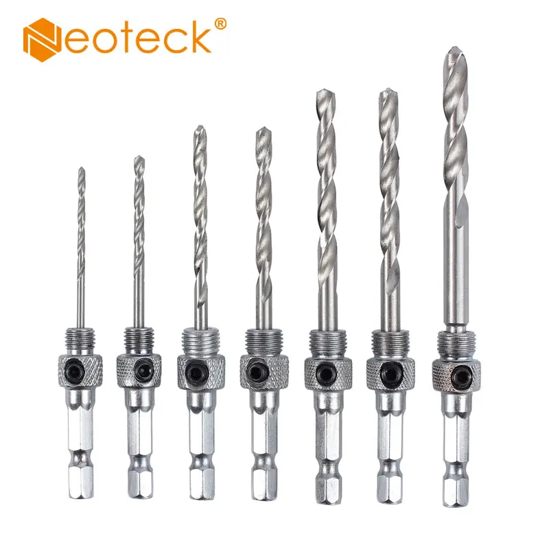 

Neoteck 7PCS HSS Self Centering Cabinet Windows Door Hinge Size 5/64" 7/64" 9/64" 11/64" 5MM 13/64" 1/4" Drill Bit Woodworking