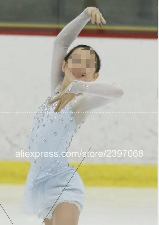 White Custom ice skating dress  figure Skating Dresses For Adults or Girls 