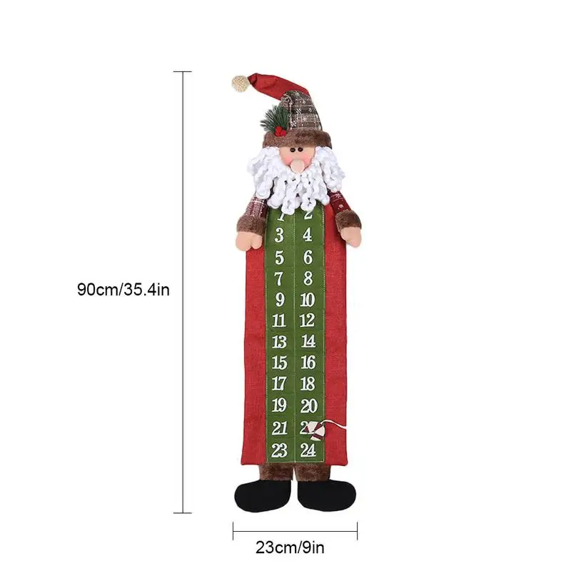 Рождественский Адвент-календарь 3D кукла Дата 1-24 наклейки своими руками Рождественская елка обратный отсчет календарь с карманами новогодние подвесные украшения