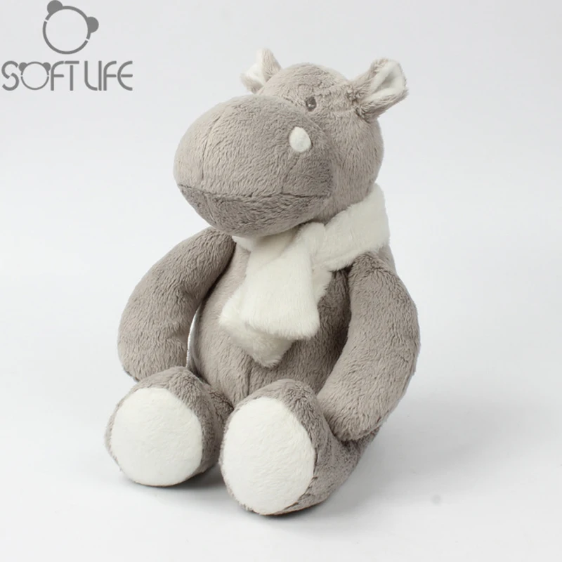 Kawaii Scarf Hippos Plush Dolls Toy Kids Appease Stuffed Animals Soft Toys Fluffy Cushion Baby Comfortable Educational Dolls (7)