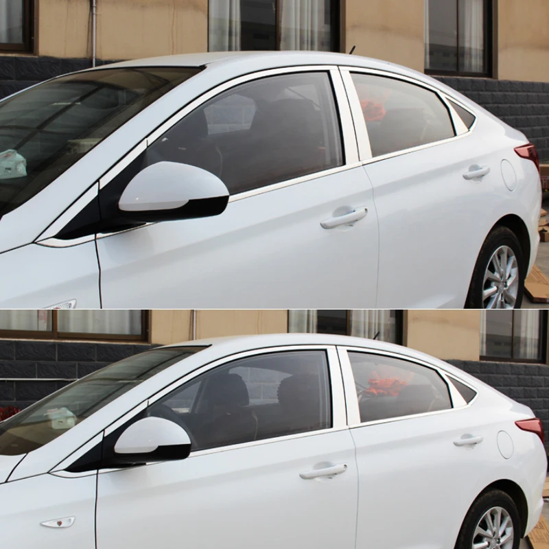 Автомобильный Стайлинг, наклейка на колонну для hyundai Solaris Accent HC, накладка на окно, Внешнее украшение кузова, хромированные аксессуары