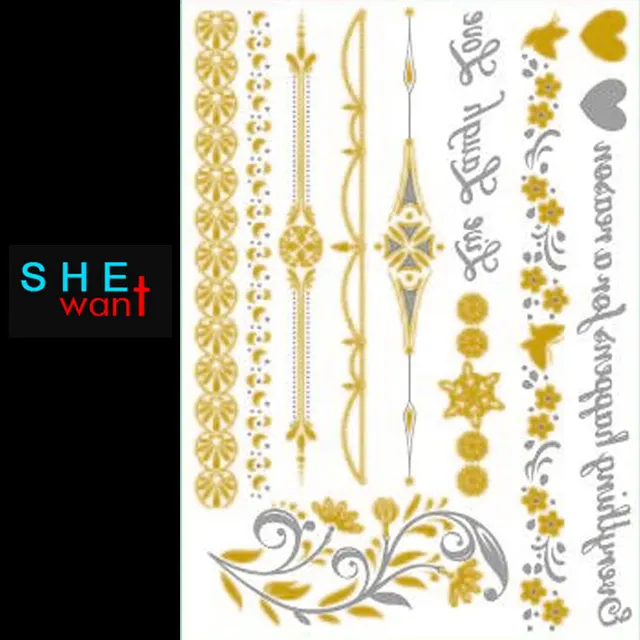 Special Offer Rushed Hair Tattoo Gold Metallic Painted Female Body Art, Temporary Sticker Label Products Special Offer Rushed Hair Tattoo Gold Metallic Painted Female Body Art, Temporary Sticker Label Products