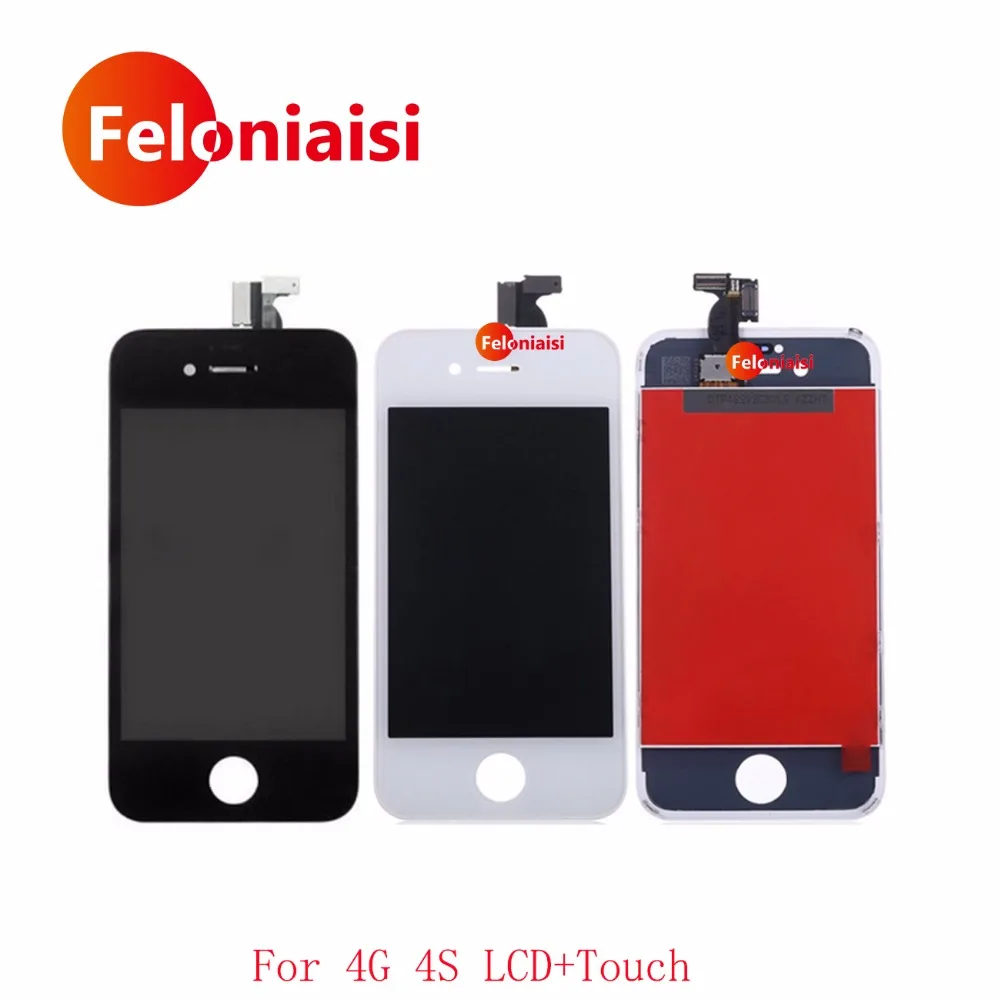 

High Quality 3.5" For iPhone 4 4G 4S Full Lcd Display With Touch Screen Digitizer Sensor Assembly Complete White Black+Tracking