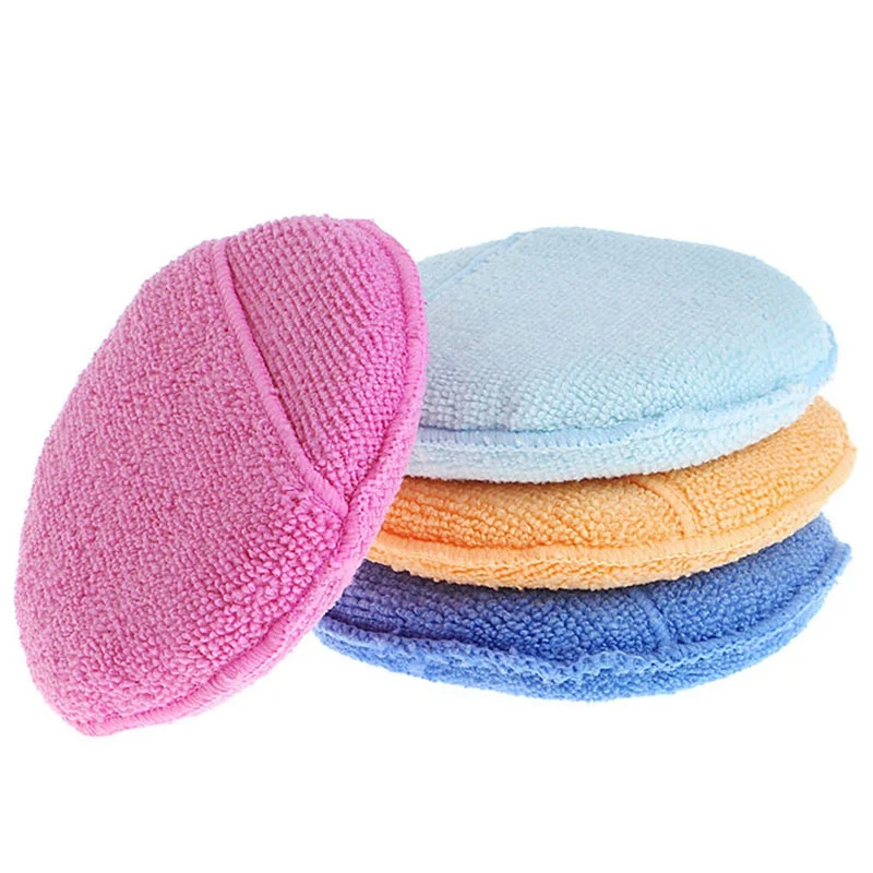 

MAYITR 5pcs/set Car Waxing Polish Applicator Pad Microfiber Foam Sponge Cleaning Detailing Pads For Home Car Cleaning 4 Colors