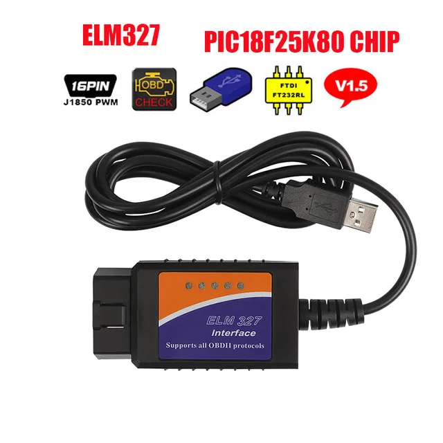 OBD2 ELS27 FORScan PIC24HJ128GP+ FTDI микрочип диагностический инструмент для Mazda/для Lincoln/для Mercury предназначен для работы над ELM327 и J2534 - Цвет: elm327 with 25k80