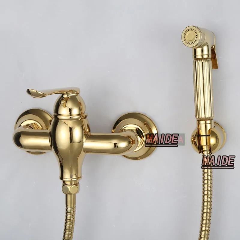 Toilet Brass Hand Held Bidet Spray Shower Head Douche Kit Bathroom Bidet Sprayer Shattaf Jet Holder
