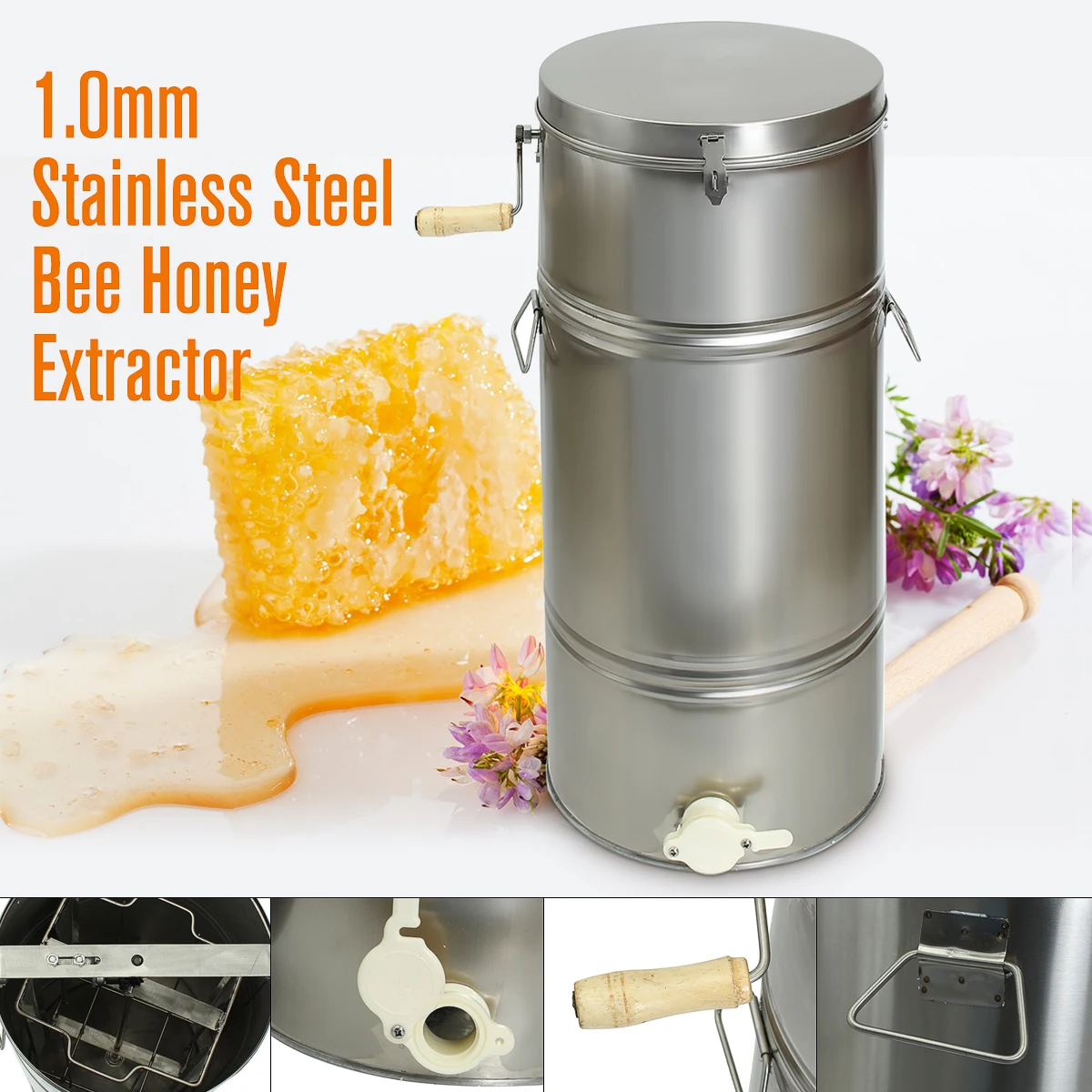 

Beekeeping Tool Two 2 Frame Stainless Steel Manual Honey Extractor Beekeeping Equipment Bee Honey Extractor Bee Keeping