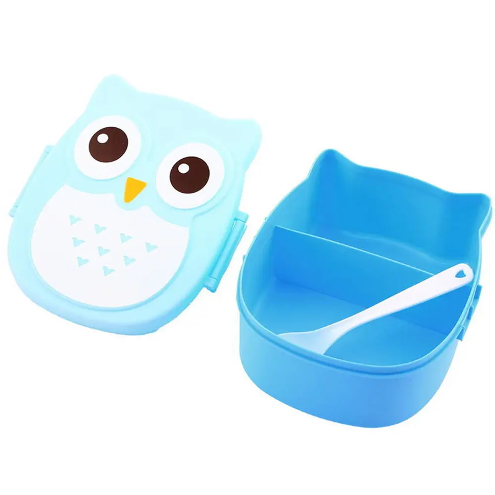 Микроволновая печь контейнер для бэнто с отделениями случае столовая посуда порционная коробка Bento для хранения еды коробка для хранения для детей Kawaii Сова школьная коробка для обеда - Цвет: Blue