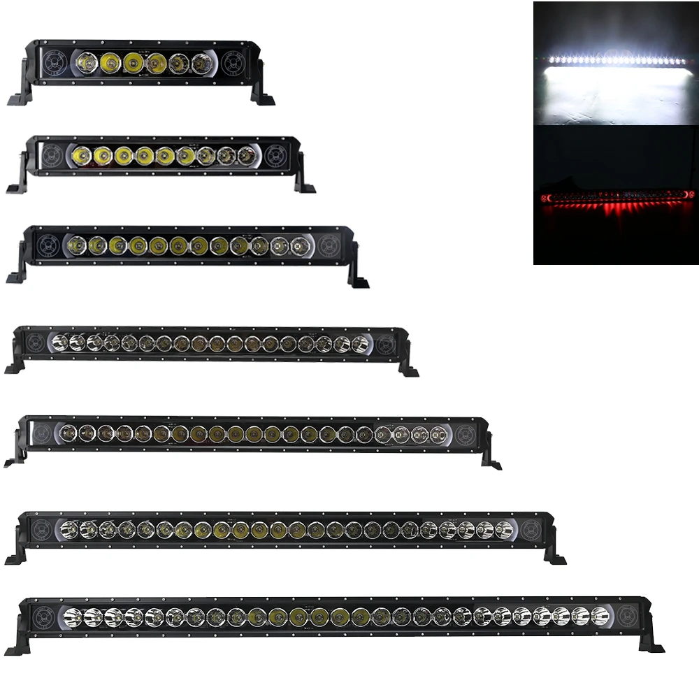 

Single Row 60w 90w 120w 150w 180w 210w 240w 270w 300w Led Work Light Bar Offroad Red Halo Led Light Bar Combo 4x4 4WD SUV ATV